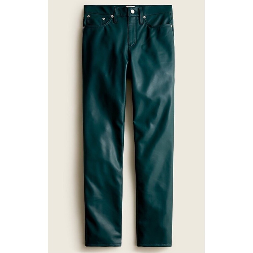 J. Crew High-rise '90s classic straight vegan leather pant Size 32 NWT BD287